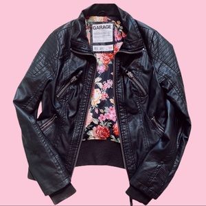2/$30 SALE Garage Faux Leather Knit Jacket